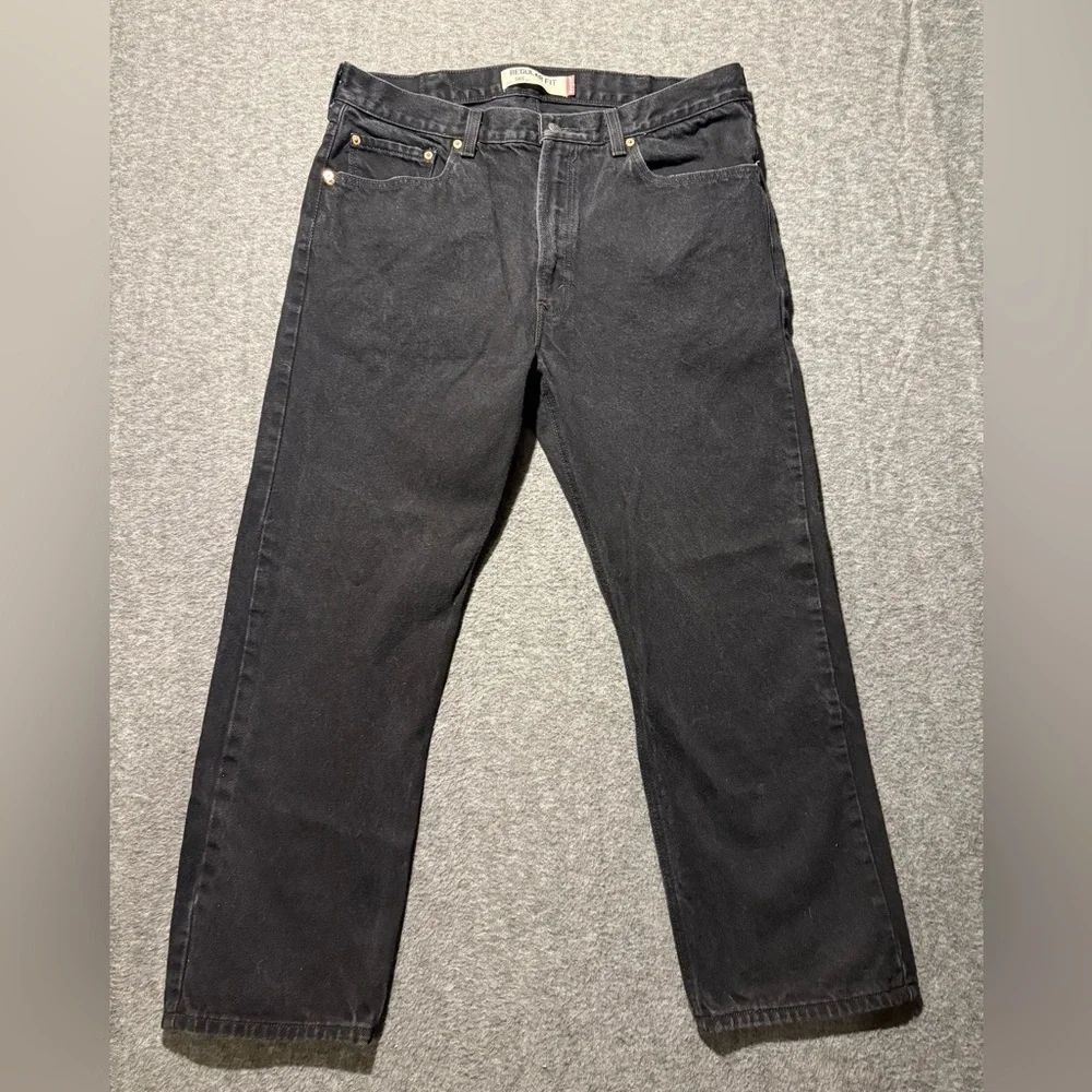 Levis 505 black jeans mens 38x30 Regular Straight fit cotton Vtg Y2K comfort